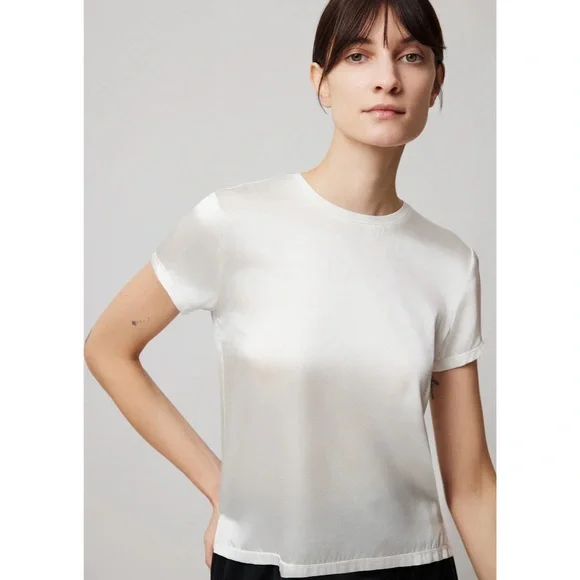 ATM Anthony Thomas Melillo Stretch Silk Crewneck Tee - Picture 7 of 11